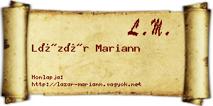 Lázár Mariann névjegykártya