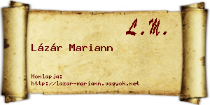 Lázár Mariann névjegykártya