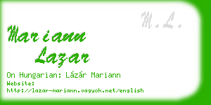 mariann lazar business card