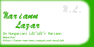 mariann lazar business card